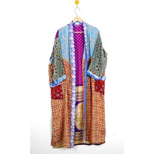 Robe Kimono Vintage en Soie Satinée à Motifs Floraux, Élégante, Indienne, Longueur Genou, Respirante pour Femme, Été, Demoiselle d'honneur - Product Image 1
