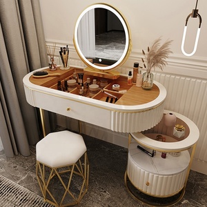 Rangement de luxe pour chambre à coucher, ensemble de table de toilette, organiseur avec tiroirs, commode miroir, offre spéciale - Product Image 3