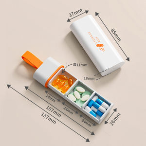 Organisateur de médicaments de voyage compact à 3 compartiments, boîte à pilules en ABS avec tiroir coulissant, distributeur de comprimés à 3 compartiments - Product Image 2