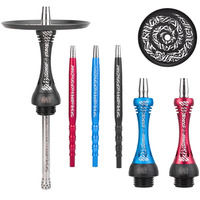 Chicha russe Alpha Apache Light Luxury en acier inoxydable, narguilé à tuyau unique en verre, ensemble complet, coffret cadeau