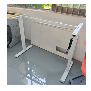 Mesa ergonómica para ordenador de 2 patas fabricada en China, escritorio de oficina con manivela manual ajustable en altura - Product Image 6