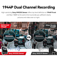 Caméra embarquée DDPAI Z40 Sony IMX335 à objectif unique, enregistrement avant 1944P, arrière 1080P, 128 Go, vision nocturne, DVR, GPS, WiFi