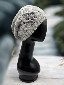 Béret en laine de qualité supérieure LANDBAS LUH-11813 56-58 cm, étoile brillante, étiquette tissée, béret décontracté d'hiver pour adultes, vente à l'exportation - Product Image 3