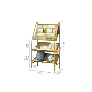 Libreria a 5 Ripiani Minimalista di Lusso Leggero, Senza Schienale, <span class=keywords><strong>in</strong></span> <span class=keywords><strong>Ferro</strong></span> <span class=keywords><strong>Battuto</strong></span>, da Terra, per Soggiorno e Camera da Letto, per Libri e Riviste - Product Image 2