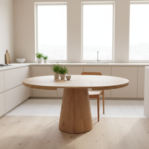 <span class=keywords><strong>Table</strong></span> à manger extensible de 57 à 63 pouces pour 4 à 6 personnes, <span class=keywords><strong>table</strong></span> à dîner ovale moderne pour la cuisine avec des feuilles de <span class=keywords><strong>table</strong></span> extensibles, <span class=keywords><strong>table</strong></span> gain de place avec base conique - Product Image 1