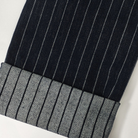 Tissu denim réactif indigo à rayures fines, extensible double cœur, largeur extra-large, pour jeans