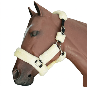 Licol de cheval en cuir de haute qualité pour l'équitation en plein air avec personnalisation en fourrure acceptée, licols de cheval en cuir - Product Image 1