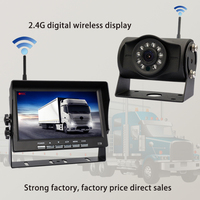 Caméra de recul sans fil HD 2.4G à vision nocturne 7 "IPS Monitor GPS Connected Car System for Truck Rotary Screen 1080P Resolution
