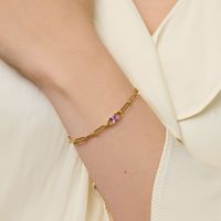 Connecteurs de pendentifs pour colliers en zircons carrés, série 12 pierres de naissance, à double attache, en acier inoxydable plaqué or 18 carats, pour la création de bijoux DIY, vente en gros