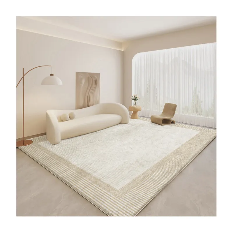 Karpet angin krim ruang tamu tertutup penuh dengan imitasi, karpet isolasi hangat kamar tidur anti-selip