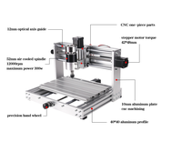 Máquina de Grabado Láser CNC de Alta Precisión Konmison 3018 Max de 3 Ejes, Mini Router CNC para Madera con Husillo Único