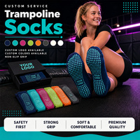 Chaussettes antidérapantes Grippy Grip Socks Crew Brand Jacquard à motifs colorés, chaussettes de trampoline, nouvelles chaussettes en coton pour femmes, chaussettes antidérapantes personnalisées