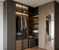 Dressing ajustable de style luxe moderne en placage mélaminé pour chambre, salon, hôpital, salle à manger, rangement et présentation de vêtements
