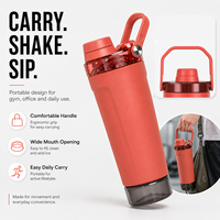 Bouteille de shaker à protéines en métal avec logo personnalisé, 500 ml, en acier inoxydable, anti-fuite, sans BPA, avec filtre, pour la salle de sport et la remise en forme