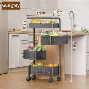 Carrito de Almacenamiento Metálico Multifuncional con Ruedas Giratorias de 360 Grados, Organizador Móvil Ajustable e Impermeable para Oficina en Casa - Product Image 4
