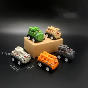 Manufacturer Plastic Small Mini Tank Vehicle Model Car Toy Kid Pull Back Inertia Car For Boys