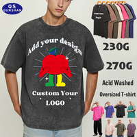 T-shirt graphique personnalisé sérigraphié DTG, vente en gros, t-shirt vierge délavé et vieilli, logo personnalisé, t-shirt vintage oversize pour homme