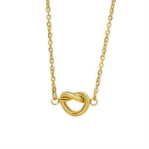 Collier simple en acier inoxydable avec pendentif en forme de cœur, étanche, nœud d'amour, pour un cadeau d'anniversaire - Product Image 1