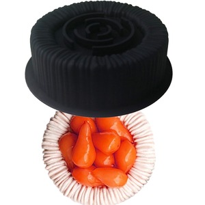 Moule en silicone écologique Charlotte circulaire pour gâteau mousse au chocolat, texture tricotée, rainures, sac OPP, compatible four, outils de pâtisserie - Product Image 5