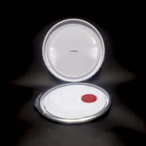 Seau conique en tôle de 27 litres, diamètre 292x445 mm, personnalisable, avec couvercle à oreilles ou à loquet et doublure intérieure en plastique - Product Image 3