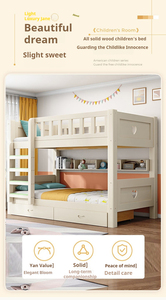 Camas Literas Modernas y Ecológicas de Madera Maciza para Niños, Muebles de Dormitorio de Tamaño Completo para Jardín de Infancia - Product Image 4