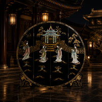 Paravent traditionnel oriental Huaze fait main avec incrustation de coquillages MF-P3115B MDF