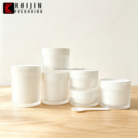 Pot à crème PP avec logo personnalisé - Emballage cosmétique à double paroi, conteneur vide pour baume à lèvres, forme ronde, conteneur cosmétique
