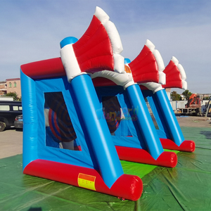 Structures gonflables interactives de qualité commerciale pour fêtes de carnaval en plein air, jeux de lancer de hache à double piste pour enfants - Product Image 2