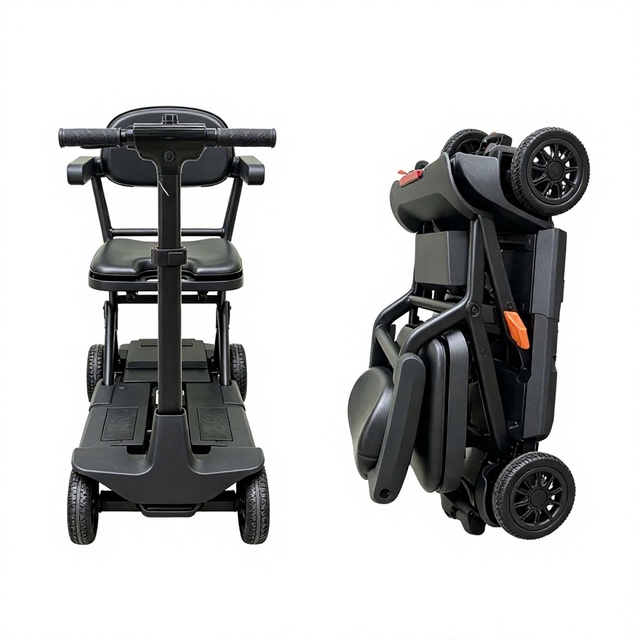Foldable Four-Wheel Mobility Scooter Lithium Electronic Braking 260W Motor-Lightweight 16.9kg Compact Fold Design