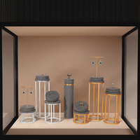 Présentoir à bijoux personnalisé de luxe en métal et microfibre – Ensemble de présentoirs pour bagues, boucles d'oreilles, colliers et bracelets pour bijouterie