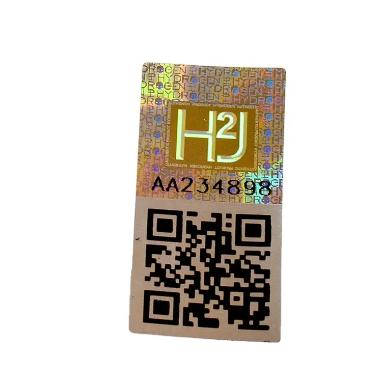 Design personalizado adesivo QR code serial número barcode magnético uv texto escondido segurança holograma adesivo