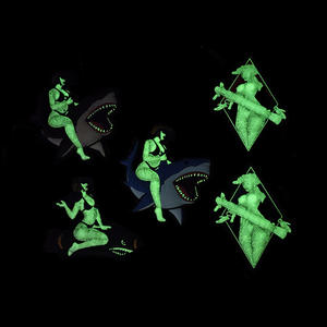 All'ingrosso luminoso 3D morbido PVC in gomma Morale distintivi di biologia marina Cool Cartoon squalo e polpo toppe tattiche - Product Image 2