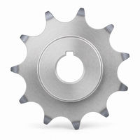 Pignon de chaîne à rouleaux simple ISO 606 12B-1, 11 dents, pas de 19,05 mm, type B 45 #   Acier au carbone pour la transmission industrielle