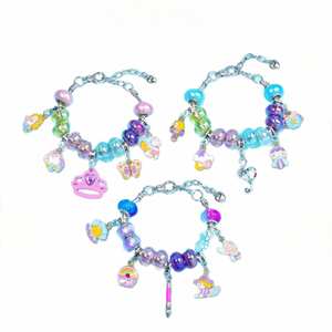 Women's Customizable <b>Initial</b> Stainless Steel <b>Bracelet</b> Set Fashionable Beaded Jewelry Handbag Trendy Making Toys Plastic Material - Product Image 1