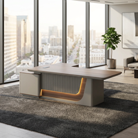 Bureau de direction intelligent de style italien haut de gamme avec placage en bois et serrure à code