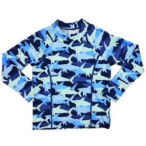 Maillot de bain pour enfants à manches longues et col rond personnalisé, vêtements de plage, séchage rapide, maillot de bain pour garçons pour la plage et la piscine - Product Image 2