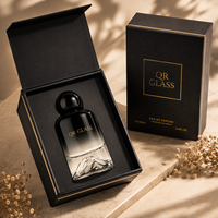 Botol Parfum Kaca Kristal Bulat Premium 30ml 50ml 100ml Botol Parfum Hitam Coklat dengan Pompa Semprot Kotak Kemasan Mewah