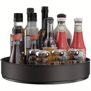 Estante de especias de acero inoxidable <span class=keywords><strong>moderno</strong></span>, plato giratorio para armario de despensa, bandejas decorativas, organizador de almacenamiento para armario de cocina - Product Image 1