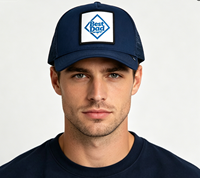 Marineblauwe trucker cap met mesh achterkant, verstelbaar, Vaderdag cadeau pet