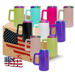 Personalized Laser Engraved Stainless Steel 20oz Rainbow Vacuum Insulated Eco-Friendly <b>Tumbler</b> Removable Handle for Coffee Beer - Product Image 4