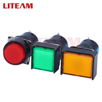 Vente en gros 16mm trou de montage carré/rond/rectangle bouton poussoir à tête haute bouton carré à verrouillage momentané avec lumière LED