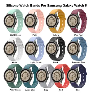 Samsung için Metal renk toka silikon saat kordonları kauçuk yedek kayış izle 5 40mm 44mm 45mm