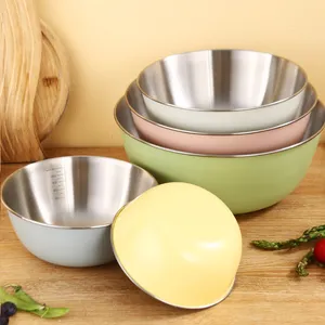 Custom Korea Style Stackable Dishwasher Multi-purpose Basket Induction colorful Mixing Cooking Bowl
