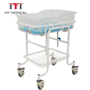 Lit médical réglable pour bébé avec 10 positions d'inclinaison et 4 roulettes, lit d'hôpital pédiatrique en plastique ABS pour usage hospitalier - Product Image 1
