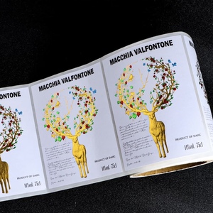 Etiqueta de vino de lámina de oro de lujo, pegatina impresa UV en relieve personalizada, superficie de estampado en caliente para bebidas a prueba de aceite y agua duradera - Product Image 1