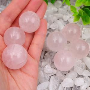 <b>Crystal</b> <b>Ball</b> Sphere Rose Quartz 7 Spheres 24 26 Mm Natural Gemstone For Energy Healing Reiki Meditation Love Palm Touch Stones - Product Image 4