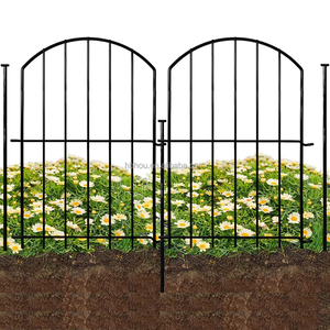 Clôture de <span class=keywords><strong>jardin</strong></span> décorative en <span class=keywords><strong>fer</strong></span> écologique, barrière paysagère antirouille, bordure de patio, décoration de <span class=keywords><strong>jardin</strong></span>, revêtement en poudre noire - Product Image 3