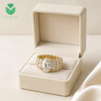Betterstar Ovaler Labor-Diamant Klassischer Doppelreihiger Statement-Verlobungsring 4 Krappen 14K 18K Gelbgold D VVS IGI Damen