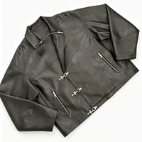 Fabrication sur mesure de vestes en cuir pour hommes, style streetwear tendance, avec boutons et fermeture éclair sécurisés