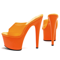 17CM / 7 pouces TPU supérieur femmes mode exotique talon haut plate-forme Peep orteil bride à la cheville pantoufle sandale pôle chaussures de danse